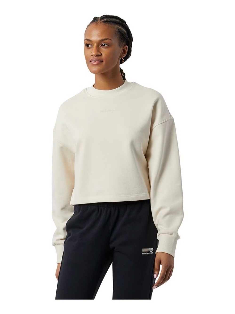 New Balance Women's Nature Athletics Crop Sweatshirt Size Small Ivory